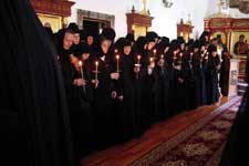 Before taking the vows. Sisters with candles